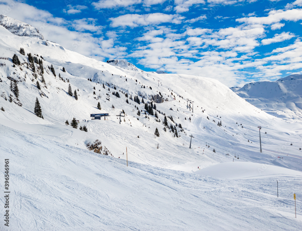ski slope in Ski Arlberg, Austria
