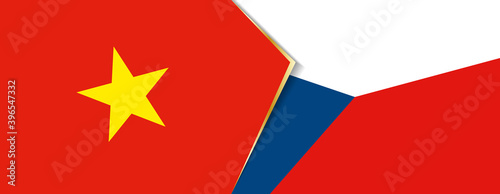 Vietnam and Czech Republic flags, two vector flags.