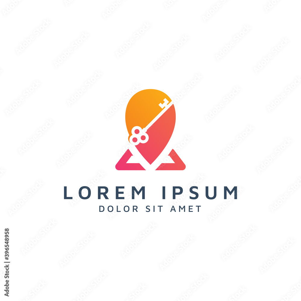 place and key negative space logo design place and key negative space logo design