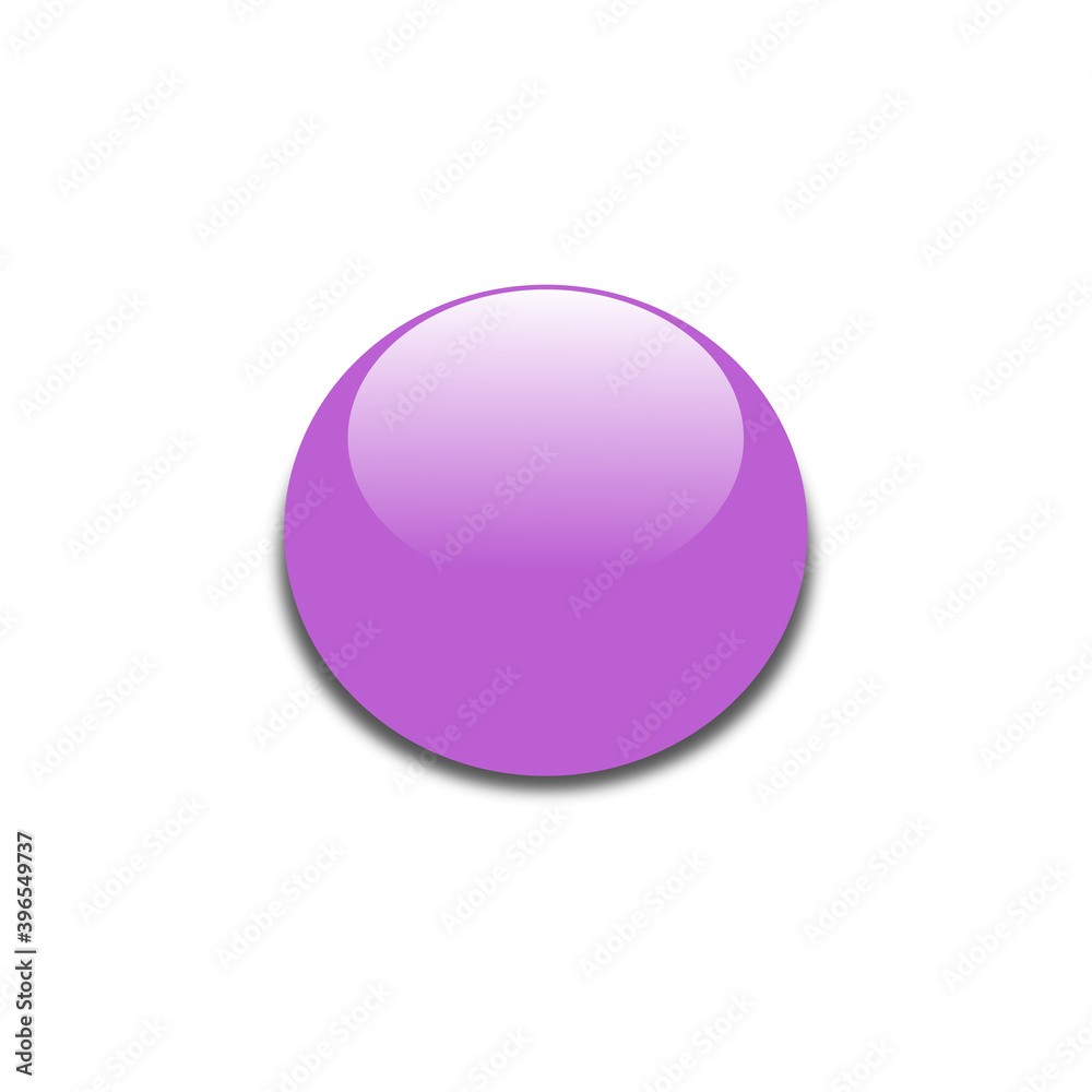 illustration of 3d purple button with shadow