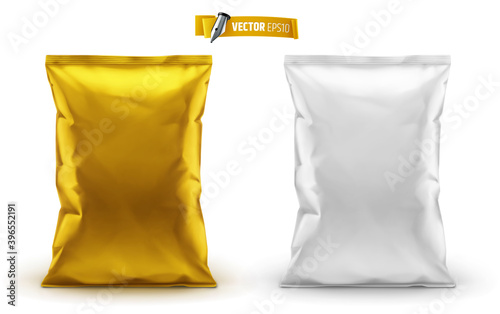 Emballages de chips de pomme de terre vectoriels sur fond blanc