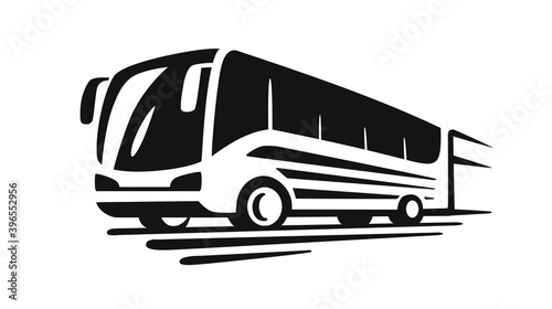 sightseeing bus emblem on white background