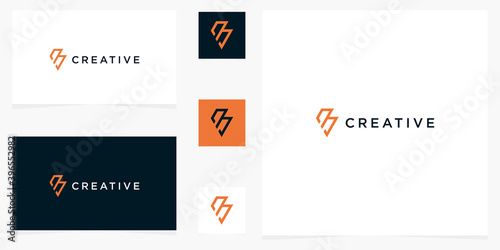 abstract letter b icon logo vector building