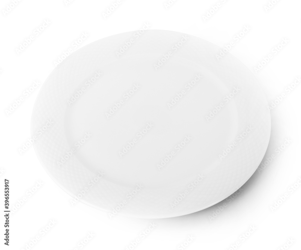 white plate isolated on white background. white plate isolated on white background.