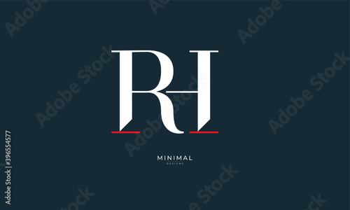 Alphabet letter icon logo RH photo