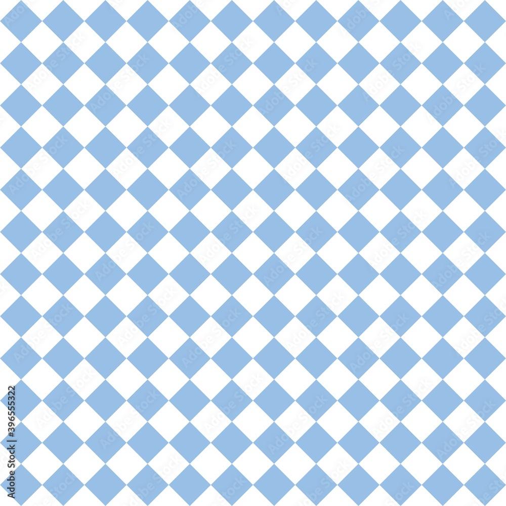 Checkered tile vector pattern or seamless blue and white background
