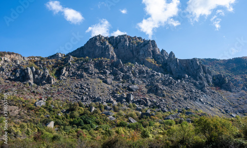 Demerdzhi mountain in Alushta, Republic of Crimea, Russia. Clear Sunny day on October 3, 2020