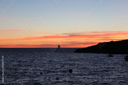 sailboat sunset, Ibiza, Spain