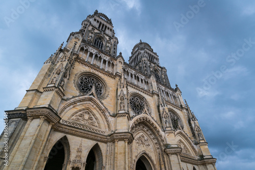 Facade of Orleans Cathedral, Cathedral of the Holy Cross, Orleans City, Loiret Department, The Loire Valley, France, Europe