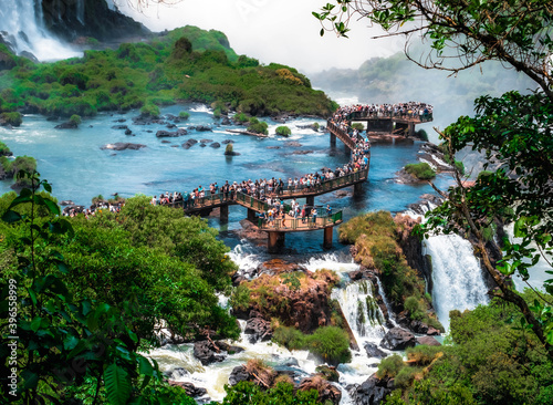 bridge over the river iguazu falls 
