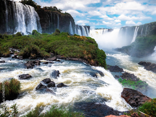 waterfall on the river iguazu falls 