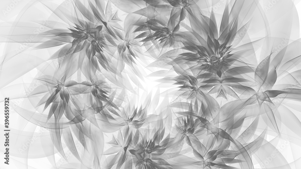 3D illustration of abstract fractal for creative design looks like grass ornate.