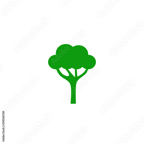 Green tree  raw food symbol sign graphic design element  isolated on white