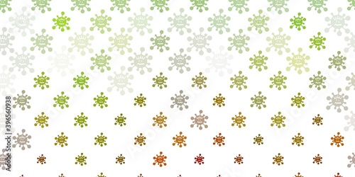 Light Green, Yellow vector template with flu signs.