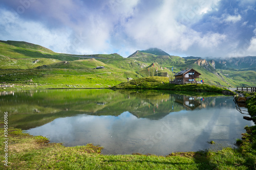 Reflecting mountain lake in Carinthia