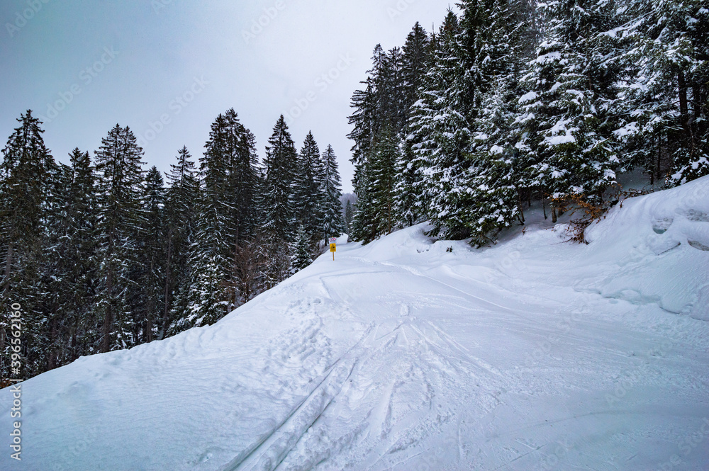 Ski slope on mountain Sonnenkopf