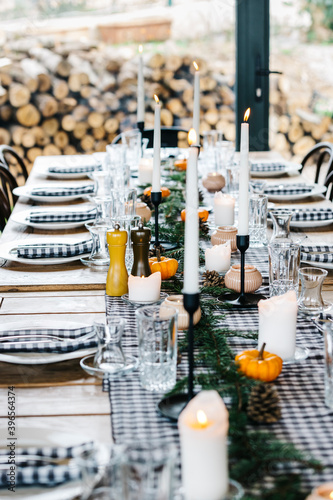 Countryside table design for indoor for breakfast and dinner