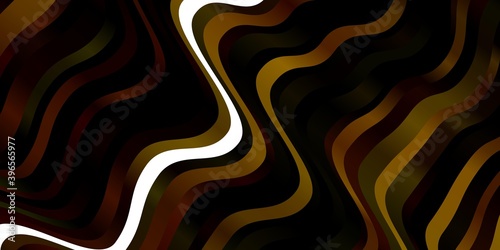 Dark Green, Yellow vector texture with wry lines.