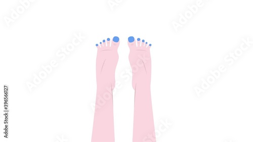 animation of feet with nails and pedicure photo