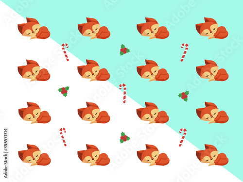 The Christmas pattern with foxes