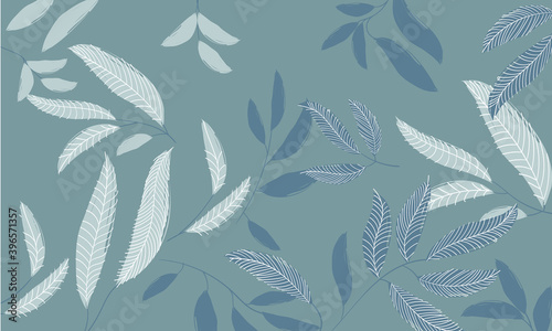 Abstract pattern of twigs and leaves. Eucalyptus plant