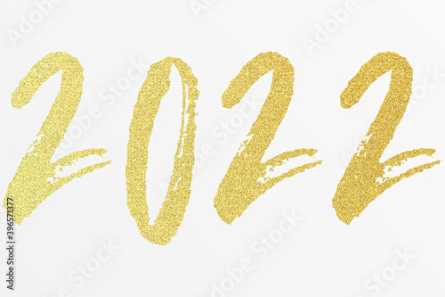2022 - happy new year 2022 gold glitter