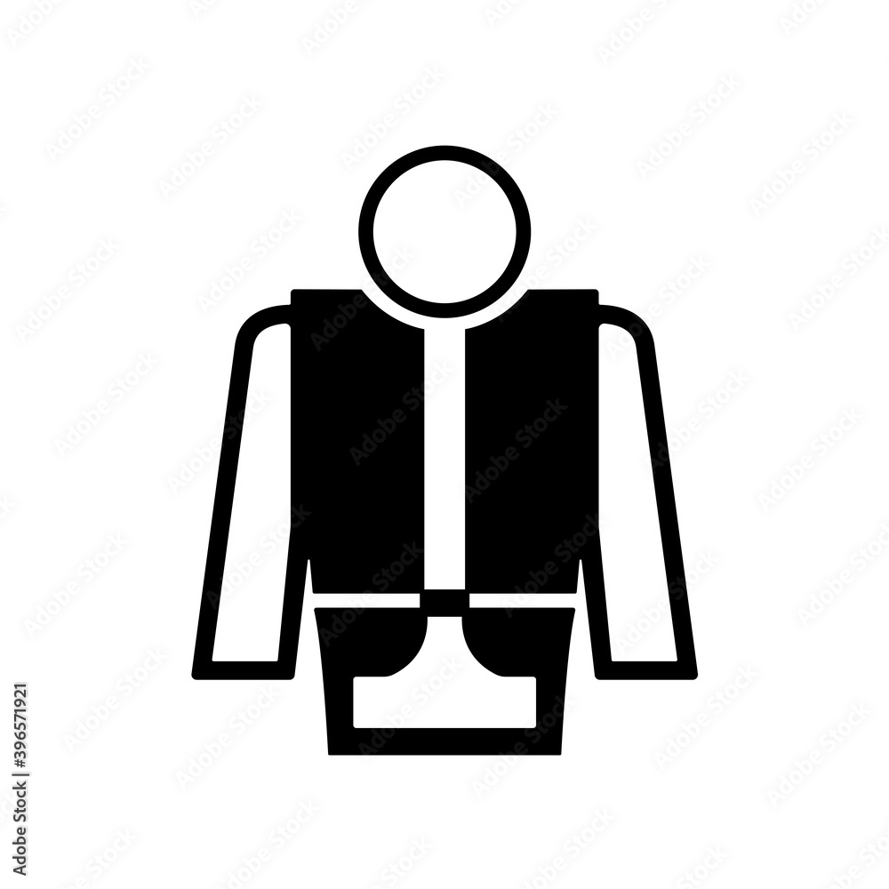 Life Jacket Black Icon,Vector Illustration, Isolated On White Background Label. EPS10 Life Jacket Black Icon,Vector Illustration, Isolated On White Background Label. EPS10