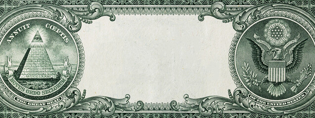 U.S. dollar border with empty middle area