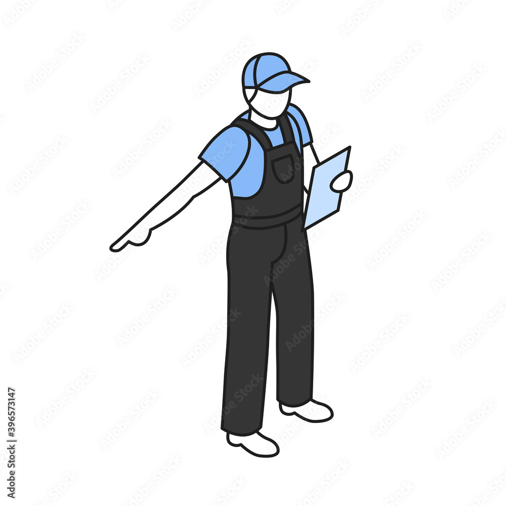 Fototapeta premium Male Worker Icon