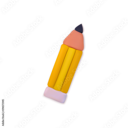 Plasticine School Pencil Vector Illustration