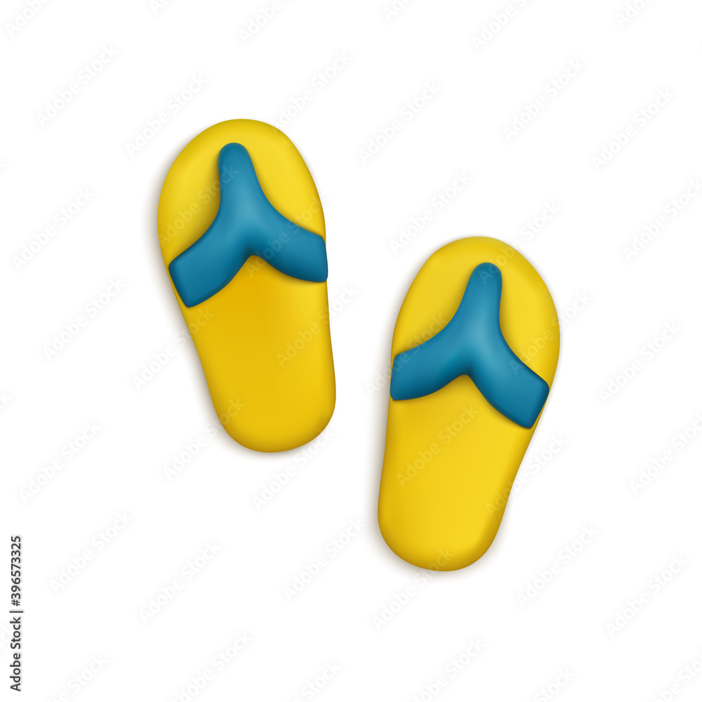 Plasticine Summer Slippers Vector Illustration Plasticine Summer Slippers Vector Illustration