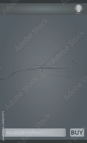 Broken screen on mobile application. vector
