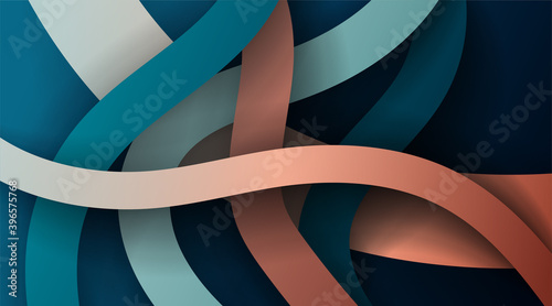vector design of overlapping wavy and irregular lines or ribbons