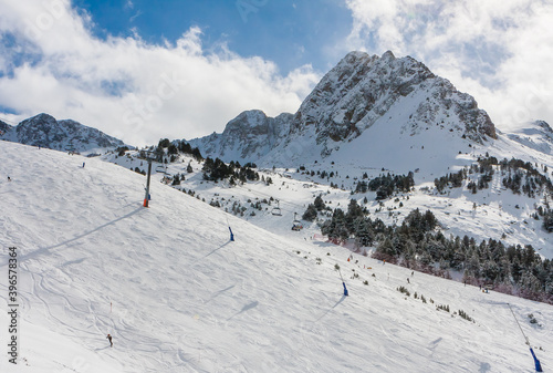 Ski resort GrandVallira. Views of the Pyrenees mountains. Rest with the whole family and friends. Andorra © Nikolai Korzhov