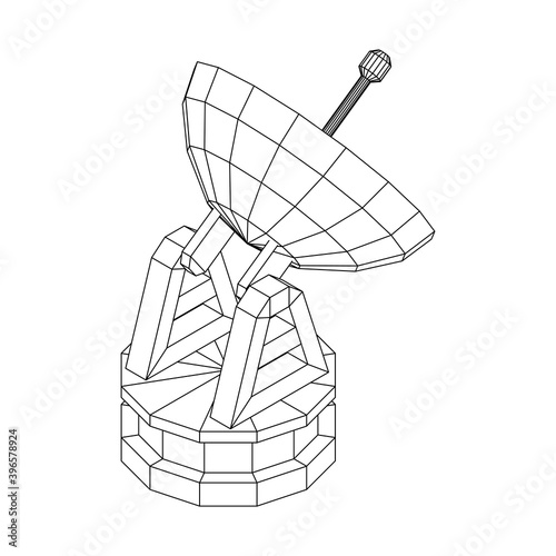 Radar. Directional radio antenna with satellite dish