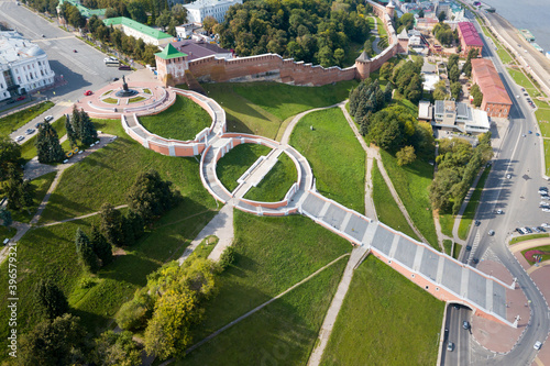 Canvas Print Top view of the Chkalov staircase and Nizhny Novgorod Kremlin