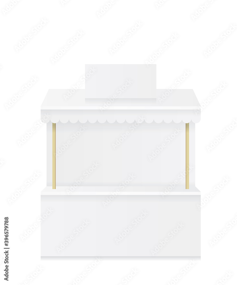 Market stall shop white illustration Market stall shop white illustration
