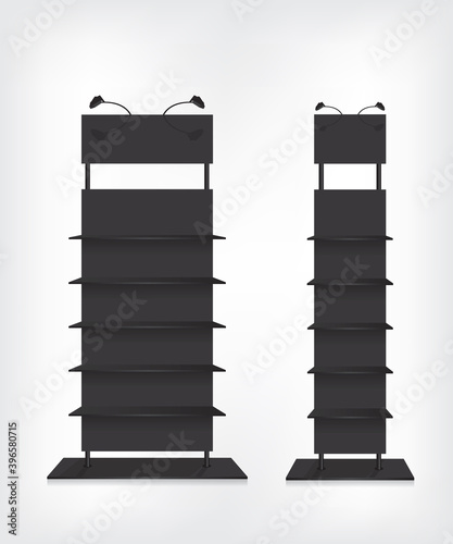 Shop shelves black