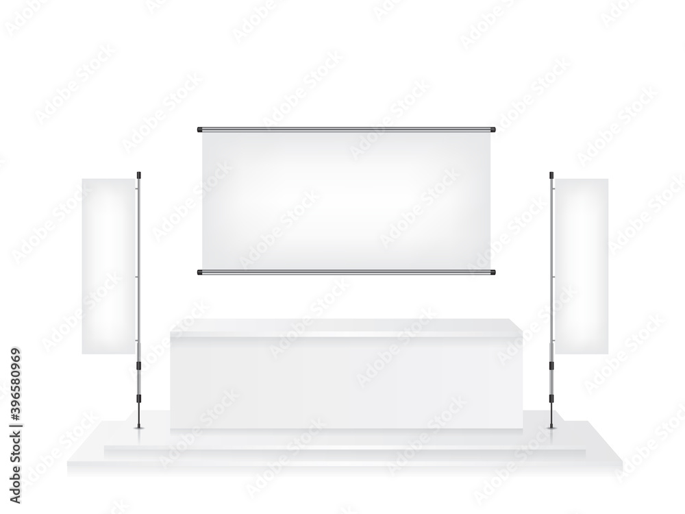 custom made wallpaper toronto digitalTrade exhibition stand and flag banner illustration