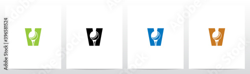 Golf Ball On Letter Logo Design V