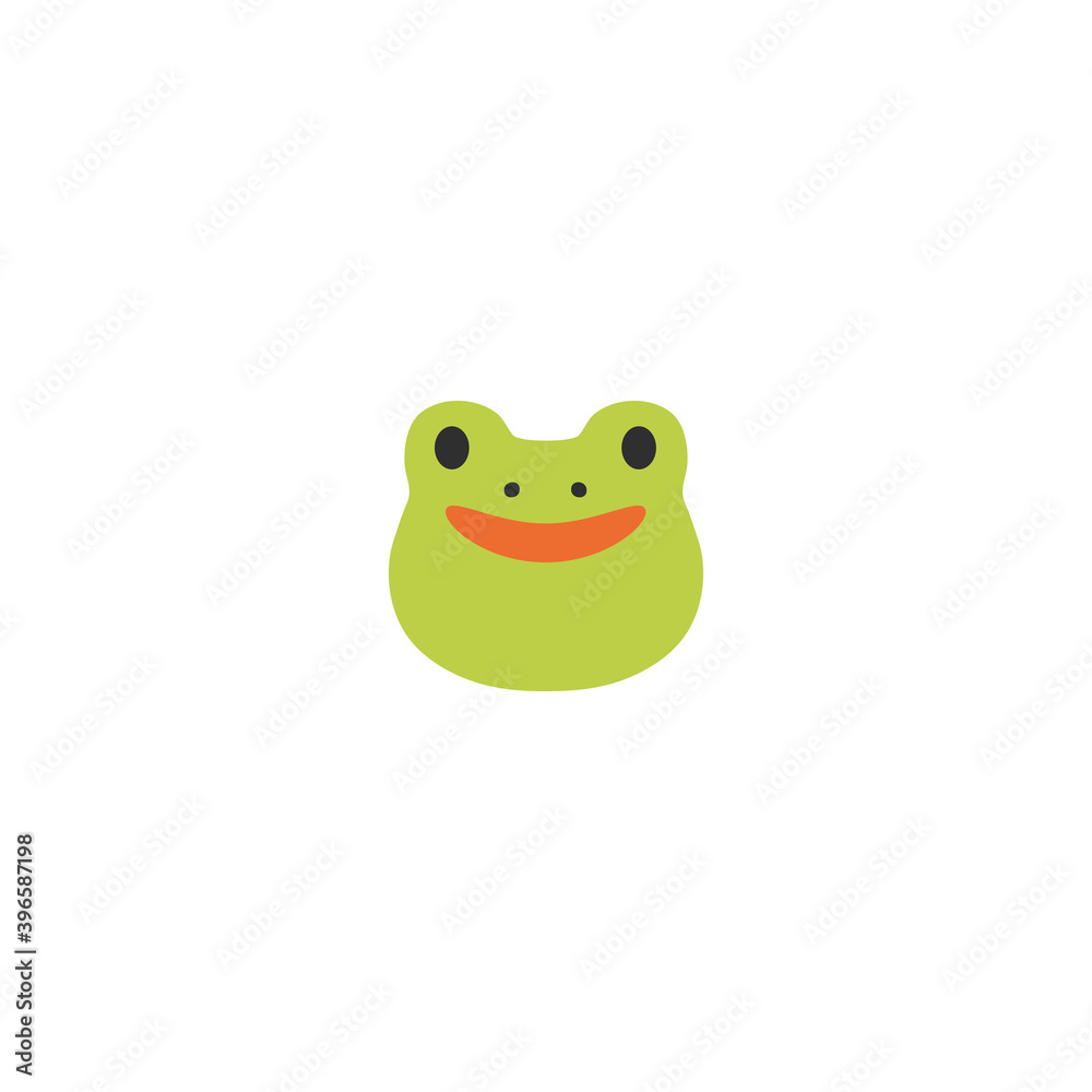 Obraz premium Frog face vector isolated icon illustration. Frog head icon