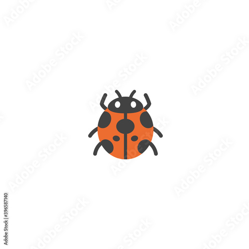 Lady Beetle vector isolated icon illustration. Ladybug icon