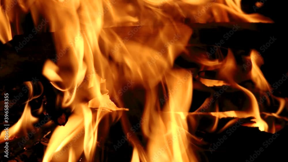 Bonfire fire on black background Bonfire fire on black background
