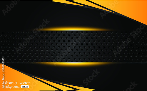 Abstract Yellow Black Wave Background Design with Empty Space for Text Template Vector