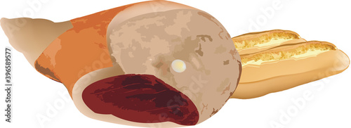 raw ham with bread