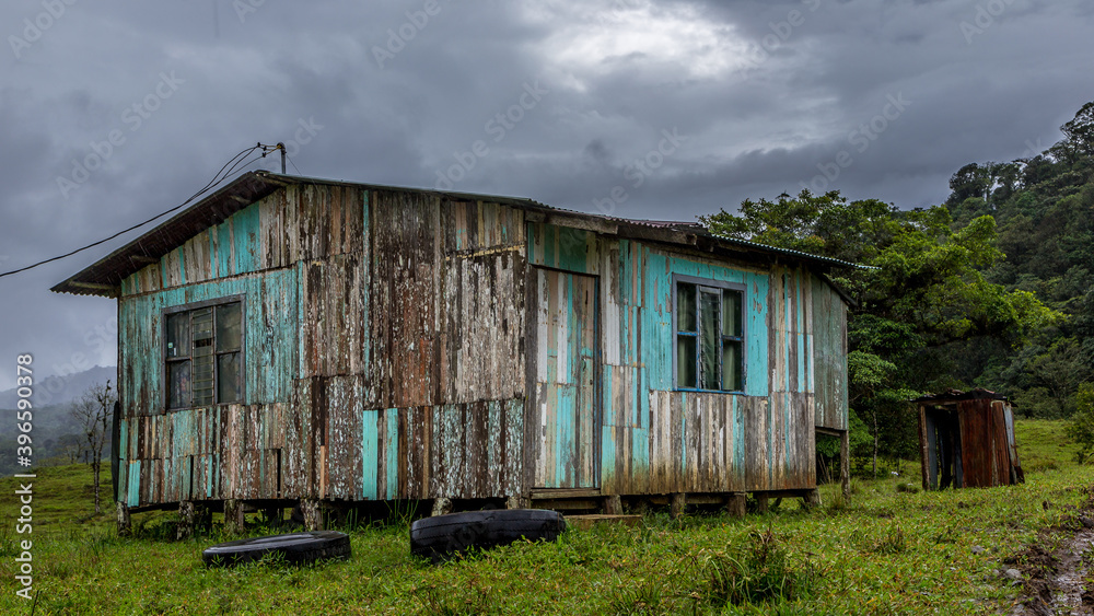 traditional wooden house in the Caribbean region of Costa Rica traditional wooden house in the Caribbean region of Costa Rica