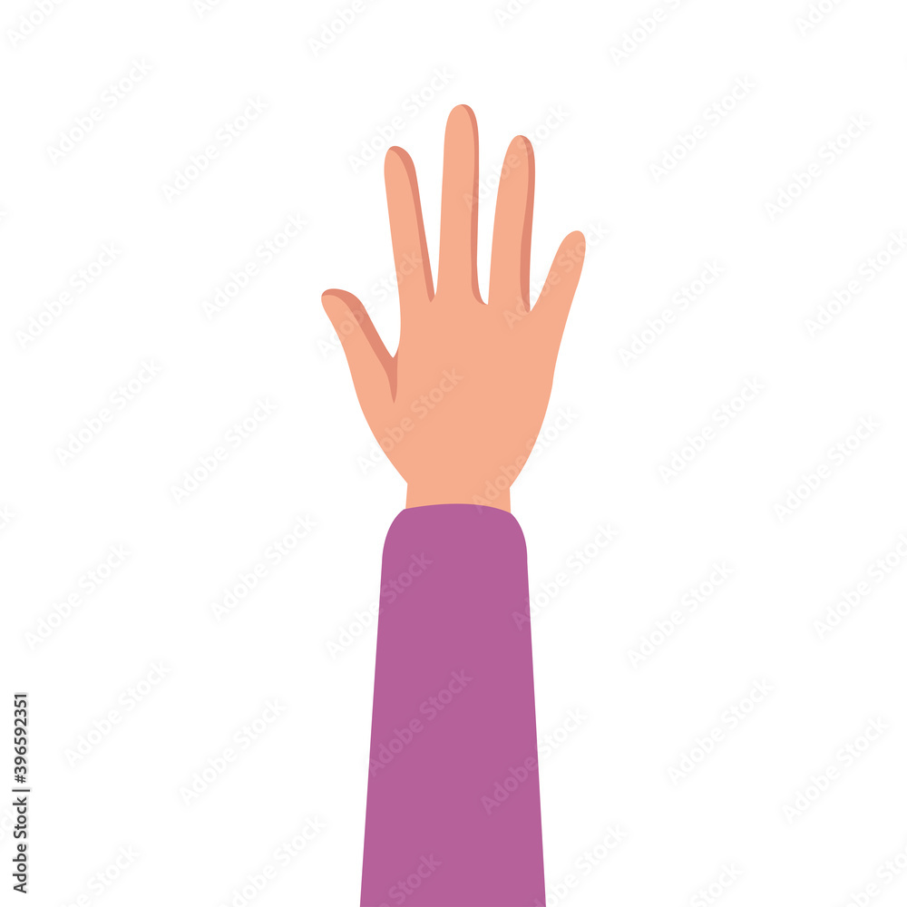 hand human protesting with purple sleeve vector illustration design hand human protesting with purple sleeve vector illustration design
