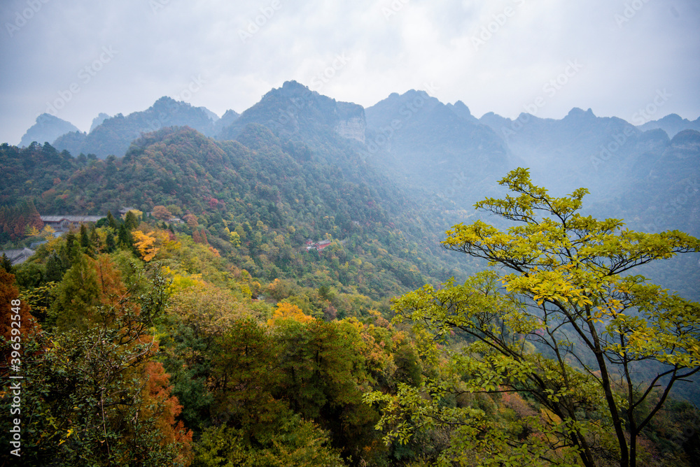 Amazing autumn landscape at Wudang Mountain. Amazing autumn landscape at Wudang Mountain.