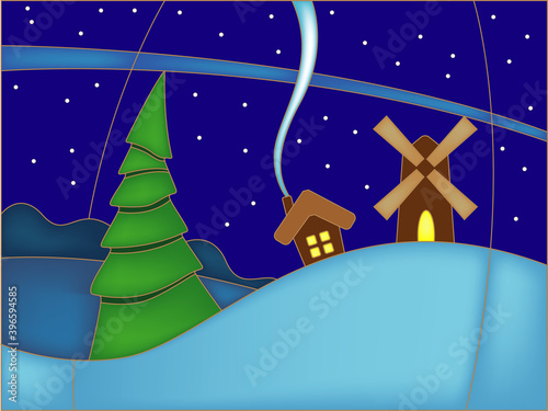 Greeting card for the new year and Christmas holidays