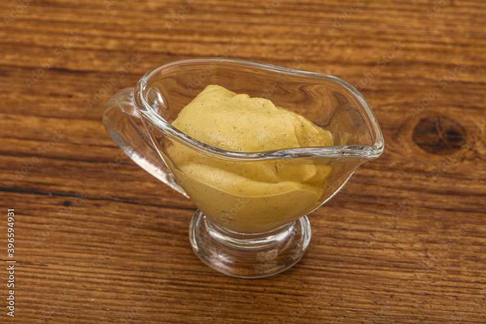 Dijon mustard sauce in the bowl Dijon mustard sauce in the bowl
